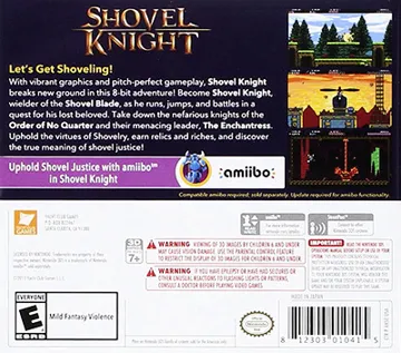 Shovel Knight (USA) box cover back